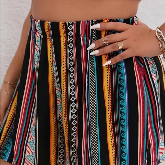Pants - Colorful Striped Women's Shorts